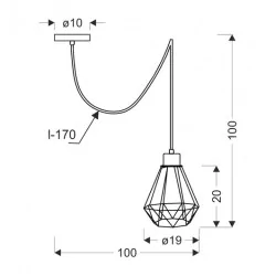 Lampy-sufitowe - lampa wisząca czarny + złoty druciany klosz primo 31-06165 candellux 