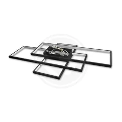 Oswietlenie-sufitowe - czarny plafon led galaxis hydra 126w 2676 lvt 