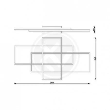 Oswietlenie-sufitowe - czarny plafon led galaxis hydra 126w 2676 lvt 