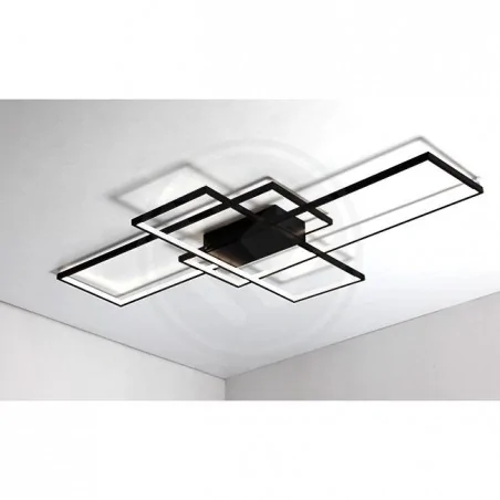 Oswietlenie-sufitowe - czarny plafon led galaxis hydra 126w 2676 lvt 