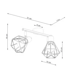 Oswietlenie-sufitowe - sl.1106 czarna listwa oświetleniowa geometryczna 2xe14 artemis 2 sollux 