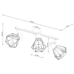 Oswietlenie-sufitowe - sl.1107 listwa oświetleniowa geometryczna czarna 3xe14 artemis 3 sollux 