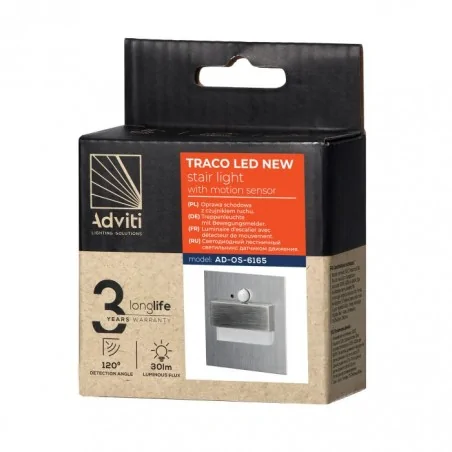 Oswietlenie-schodowe - lampa z czujnikiem ruchu i zmierzchu podtynkowa led 1,5w 4000k traco ad-os-6165lr4/n orno 
