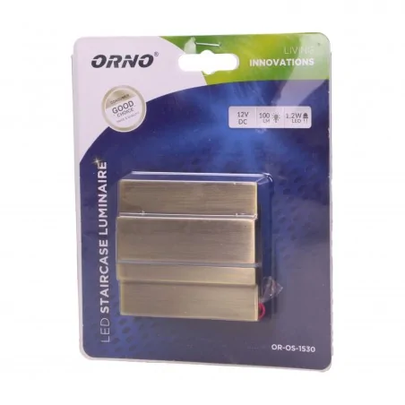 Oswietlenie-schodowe-ciepla-barwa - natynkowe oświetlenie led 1,2w schodowe 3000k cygnus or-os-1530l3/br orno 