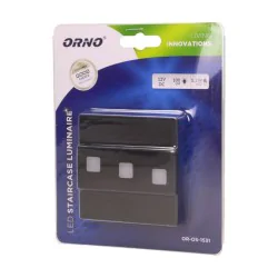 Oswietlenie-schodowe-ciepla-barwa - czarna oprawa schodowa natynkowa led 1,2w 12v dc 3000k lepus  or-os-1531l3/b orno 