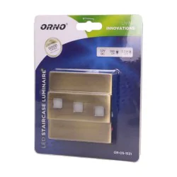 Oswietlenie-schodowe-ciepla-barwa - oprawa schodowa natynkowa led 1,2w 12v dc 3000k mosiądz lepus or-os-1531l3/br orno 