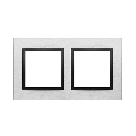 Ramki-podwojne - ramka podwójna metalowa inox nero simon 54 drn2/82 kontakt-simon 