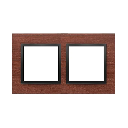 Ramki-podwojne - ramka podwójna drewniana czarny orzech simon 54 drn2/87 kontakt-simon 