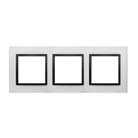 Ramki-potrojne - ramka potrójna metalowa inox nero simon 54 drn3/82 kontakt-simon 