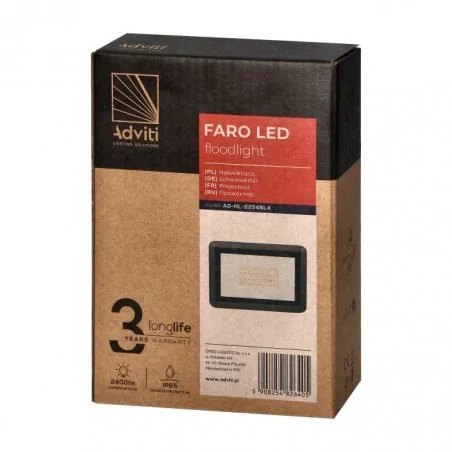 Naswietlacze-led-30w - zewnętrzny naświetlacz led 30w 2400lm ip65 4000k faro ad-nl-6254bl4 orno 