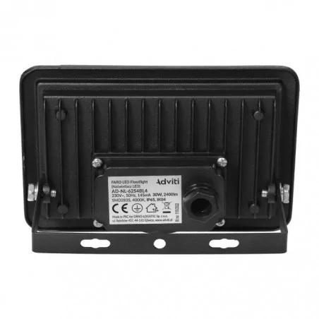 Naswietlacze-led-30w - zewnętrzny naświetlacz led 30w 2400lm ip65 4000k faro ad-nl-6254bl4 orno 