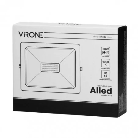 Naswietlacze-led-50w-i-wiecej - naświetlacz ogrodowy led 50w 3700lm ip65 4000k alu+glass alled fl-3 orno 