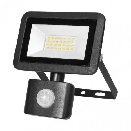 Naswietlacze-led-20w - czarny naświetlacz z czujnikiem pir led 20w 1600lm ip44 4000k faro ad-nl-6253blr4 orno 