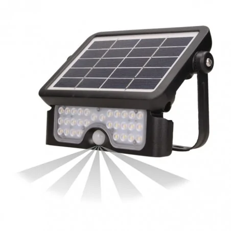 Naswietlacze-led-solarne - naświetlacz solarny z czujnikiem ruchu led 5w 500lm ip65 4000k 2x1500mah lux ad-sl-6108blr4 orno 