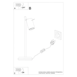 Lampki-biurkowe - sl.1090 lampka biurkowa biała ring gu10 sollux 