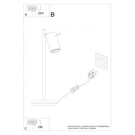 Lampki-biurkowe - sl.1090 lampka biurkowa biała ring gu10 sollux 