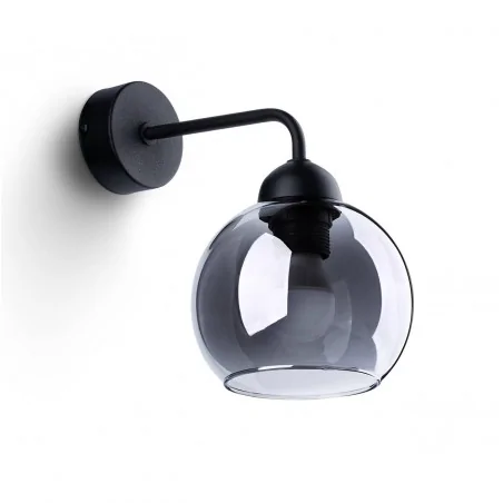 Kinkiety-do-salonu - sl.1139 kinkiet szklany czarny alino 1 e27 sollux 