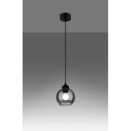 Lampy-sufitowe - sl.1141 lampa sufitowa szklana czarna alino 1 e27 sollux 