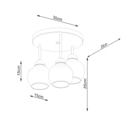 Lampy-sufitowe - sl.1140 lampa sufitowa szklana 3 przydymione kule alino 3xe27 sollux 