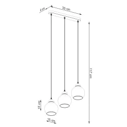 Lampy-sufitowe - sl.1142 lampa sufitowa listwa 3 przydymione kule alino 3xe27 sollux 