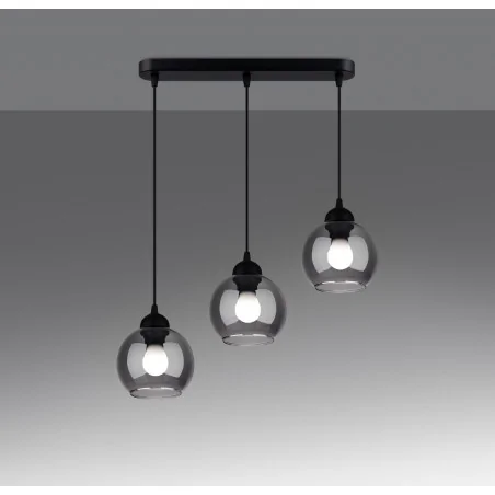 Lampy-sufitowe - sl.1142 lampa sufitowa listwa 3 przydymione kule alino 3xe27 sollux 