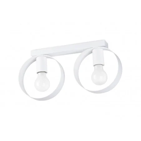 Lampy-sufitowe - sl.1135 lampa sufitowa plafon 2 białe koła e27 titran sollux 