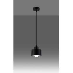 Lampy-sufitowe - sl.1132 prosta czarna lampa wisząca e27 savar sollux 