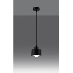 Lampy-sufitowe - sl.1132 prosta czarna lampa wisząca e27 savar sollux 