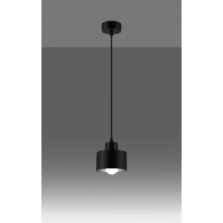 Lampy-sufitowe - sl.1132 prosta czarna lampa wisząca e27 savar sollux 