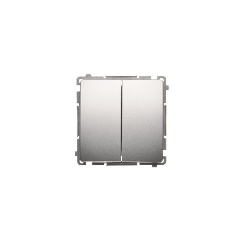 Wylaczniki-typu-swiatlo-zwierne - przycisk podwójny zwierny srebrny mat simon basic bmp2.01/43 kontakt-simon firmy Kontakt-Simon 