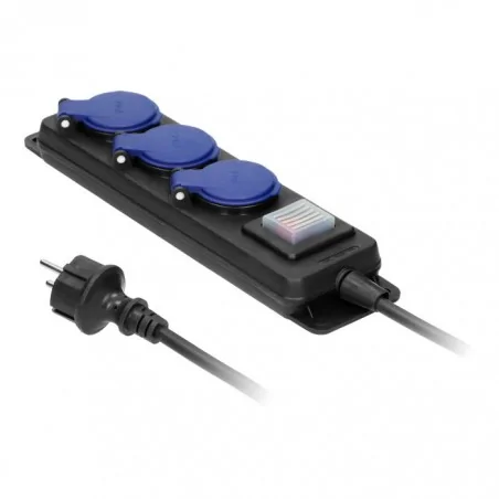 Przedluzacze-elektryczne - przedłużacz 5m bryzgoszczelny z wyłącznikiem 3 gniazda 2p+z ip44 h05rr-f 3x1,5mm² or-ae-13192/5m orno 