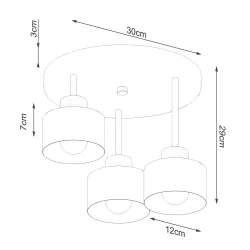 Lampy-sufitowe - sl.1131 lampa sufitowa potrójna na żarówki e27 savar 3 sollux 