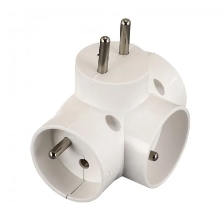 Rozgalezniki - rozgałęźnik wtyczkowy potrójny biały bas 3 10a 04302 ideus 
