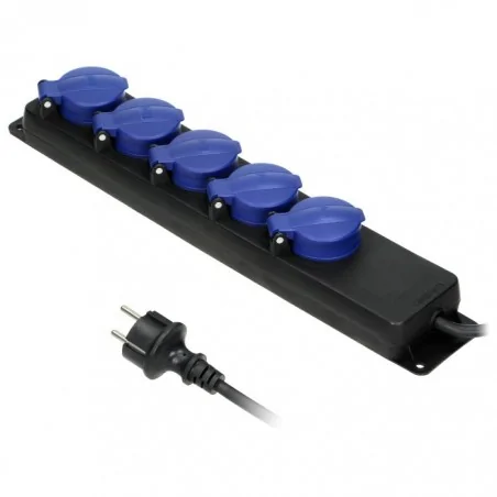 Przedluzacze-elektryczne - warsztatowy przedłużacz 3-metrowy ip44 5 gniazda 2p+z h05rr-f 3x1,5mm² or-ae-13193(gs)/3m orno 