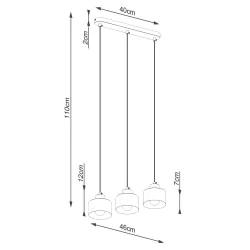 Lampy-sufitowe - sl.1133 lampa sufitowa potrójny zwis nad wyspę kuchenną e27 savar 3 sollux 