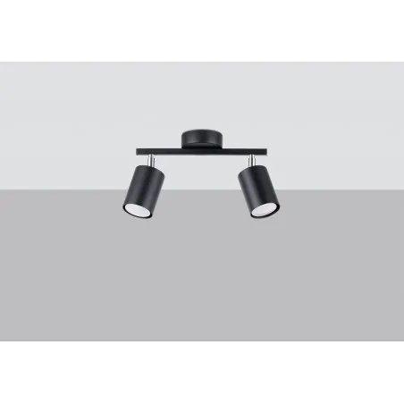 Oswietlenie-sufitowe - sl.1127 czarna listwa oświetlniowa podwójna regulowana 2xgu10 lemmi 2 sollux 
