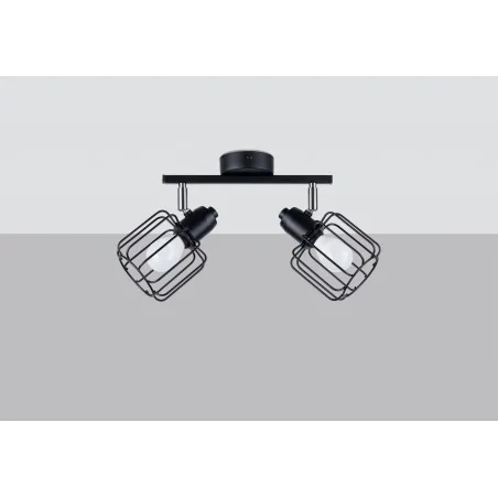 Oswietlenie-sufitowe - sl.1115 listwa oświetleniowa podwójna geometryczna czarna beluci 2 sollux 