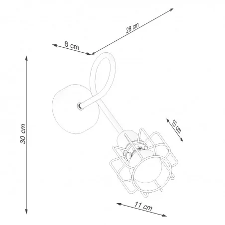 Kinkiety-do-salonu - sl.1117 kinkiet industrialny zakęcony supeł e14 beluci 1s sollux 