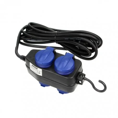 Przedluzacze-elektryczne - przedłużacz 10m bryzgoszczelny ip44 4 gniazda (2+2) 2p+z schuko h05rr-f 3x1,5 or-ae-13160(gs)/10m orno 