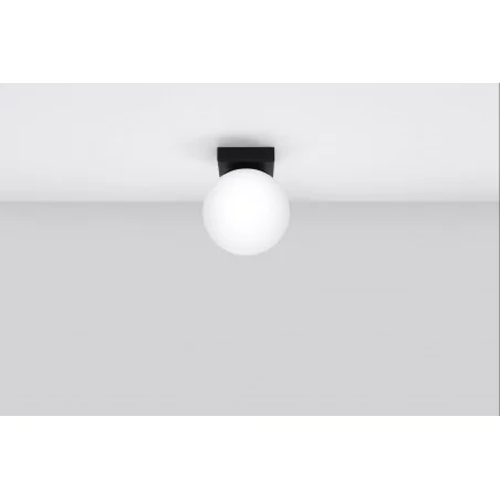 Oswietlenie-sufitowe - sl.1151plafon sufitowy biała kula z czarną podsufitką yoli 1 g9 sollux 