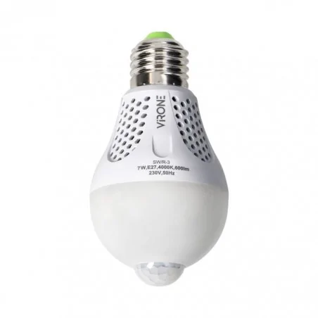 Gwint-trzonek-e27 - żarówka led z czujnikiem ruchu pir e27 a60 7w 600lm 4000k namib sw/r-3 orno 