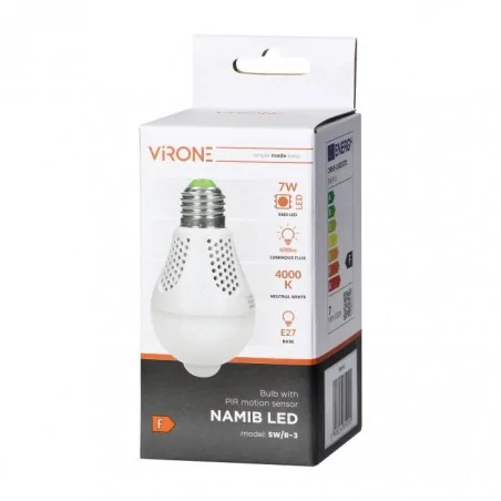 Gwint-trzonek-e27 - żarówka led z czujnikiem ruchu pir e27 a60 7w 600lm 4000k namib sw/r-3 orno 