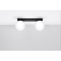 Oswietlenie-sufitowe - sl.1152 plafon sufitowy 2 białe-czarne kule yoli 2 g9 sollux 
