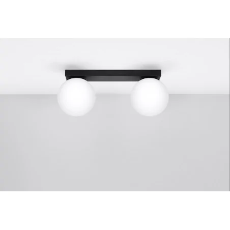Oswietlenie-sufitowe - sl.1152 plafon sufitowy 2 białe-czarne kule yoli 2 g9 sollux 