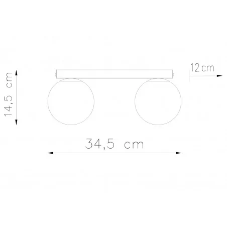 Oswietlenie-sufitowe - sl.1152 plafon sufitowy 2 białe-czarne kule yoli 2 g9 sollux 