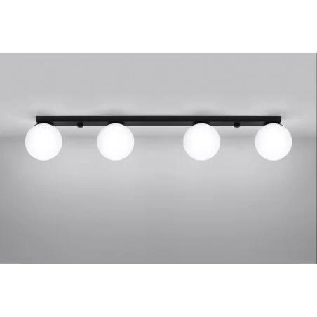 Oswietlenie-sufitowe - sl.1154 lampa sufitowa czarno-białe kule listwa yoli 4 g9 sollux 