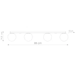 Oswietlenie-sufitowe - sl.1154 lampa sufitowa czarno-białe kule listwa yoli 4 g9 sollux 