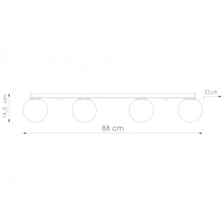 Oswietlenie-sufitowe - sl.1154 lampa sufitowa czarno-białe kule listwa yoli 4 g9 sollux 