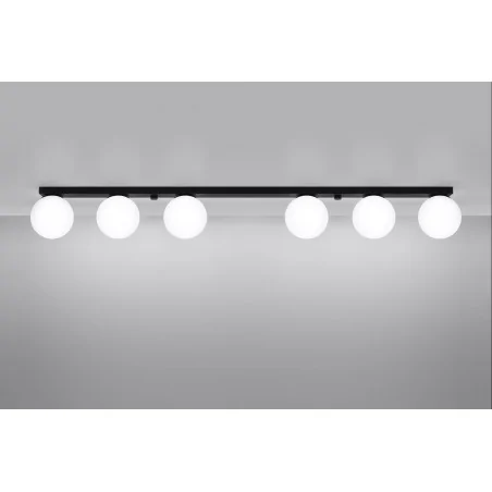 Oswietlenie-sufitowe - sl.1155 listwa oświetleniowa biało-czarne kule yoli 6 g9 sollux 