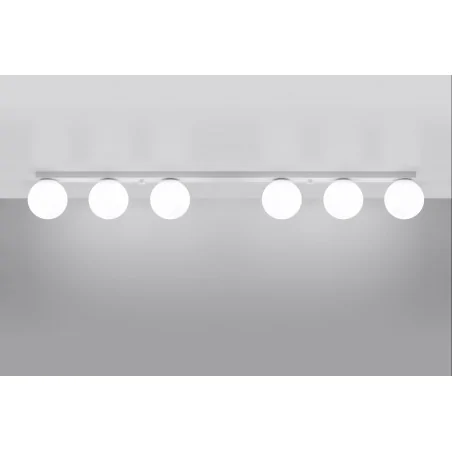 Oswietlenie-sufitowe - sl.1150 listwa oświetleniowa 6 białych kul yoli 6 g9 sollux 